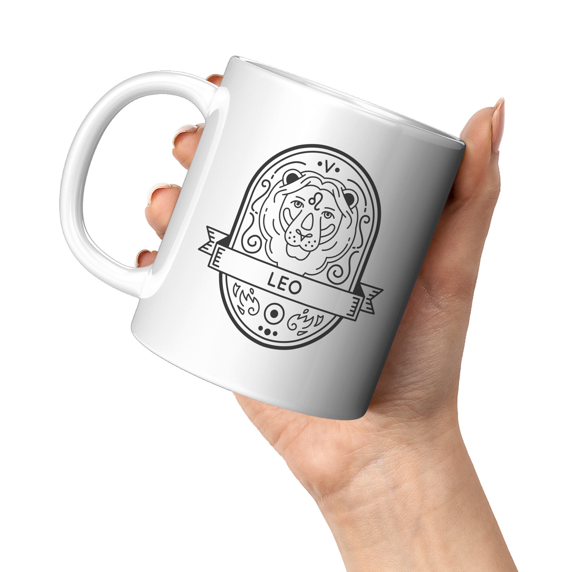 Leo 11oz White Mug