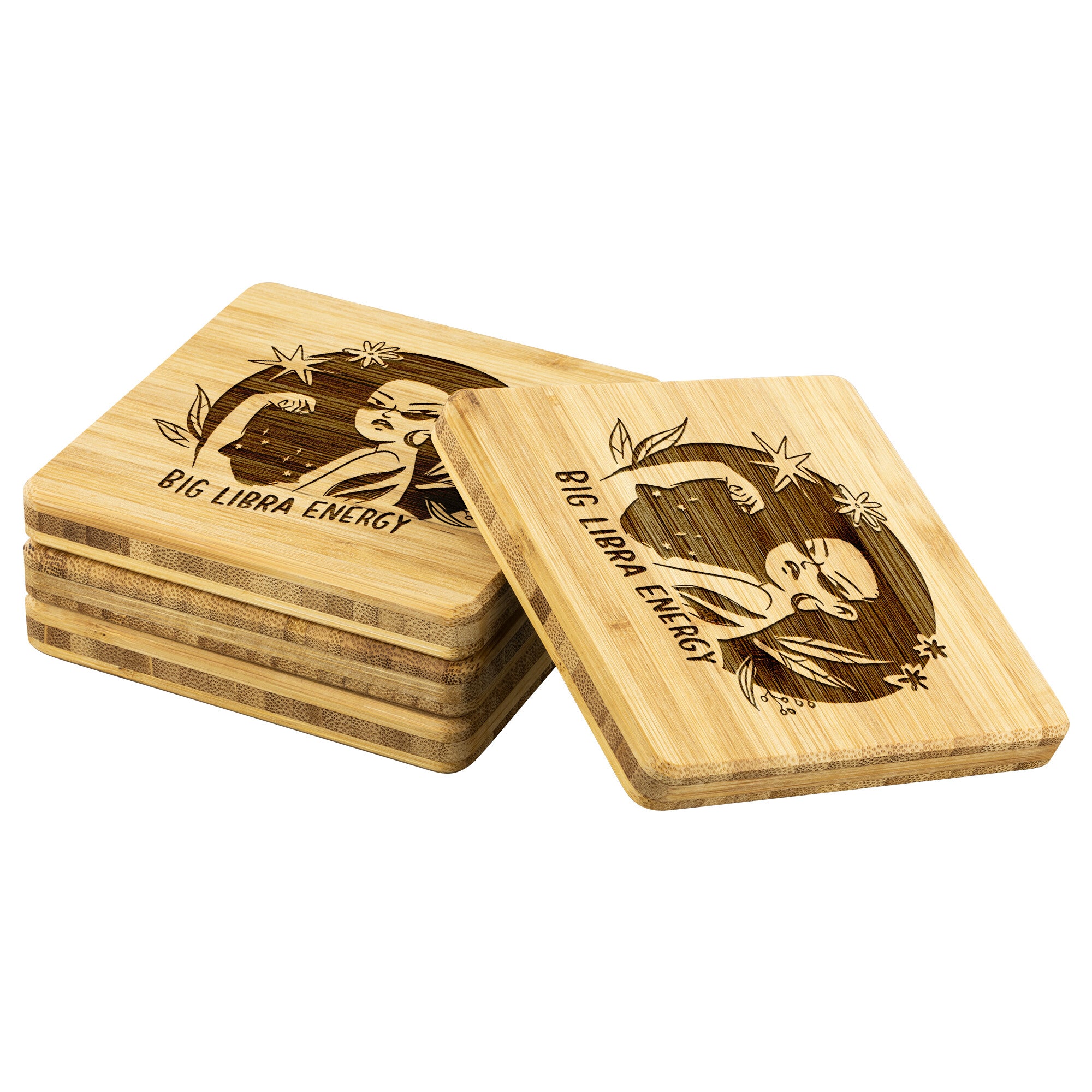 Libra Bamboo Coaster - 4pc