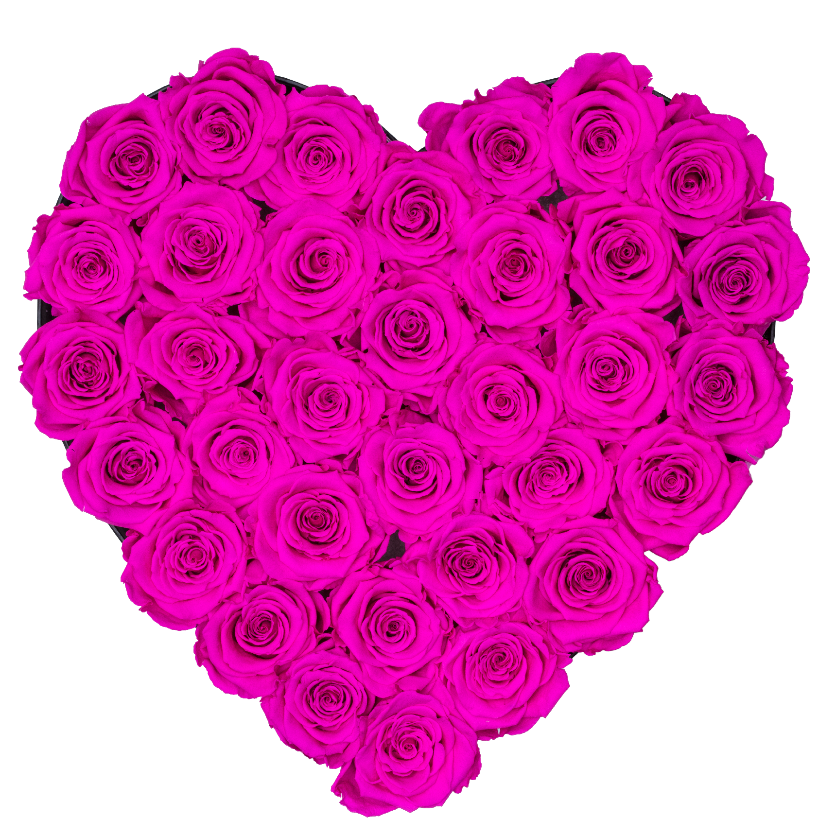 Hot Pink Preserved Roses | Heart Black Huggy Rose Box