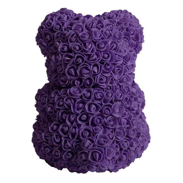 Purple Classic Rose Bear 40cm Tall