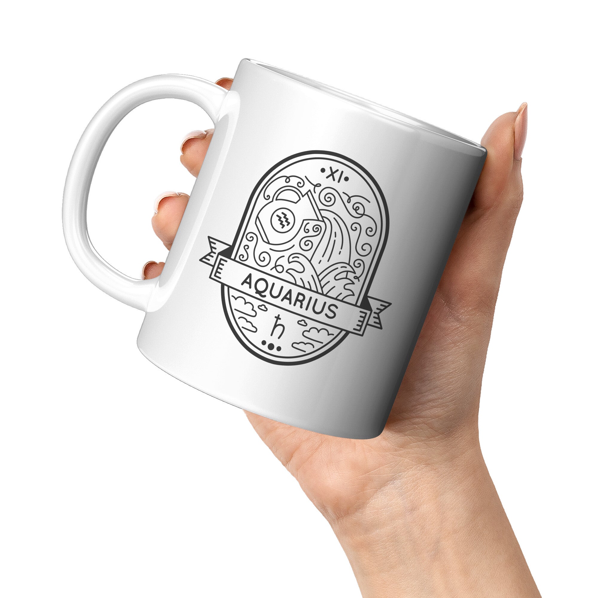Aquarius 11oz White Mug