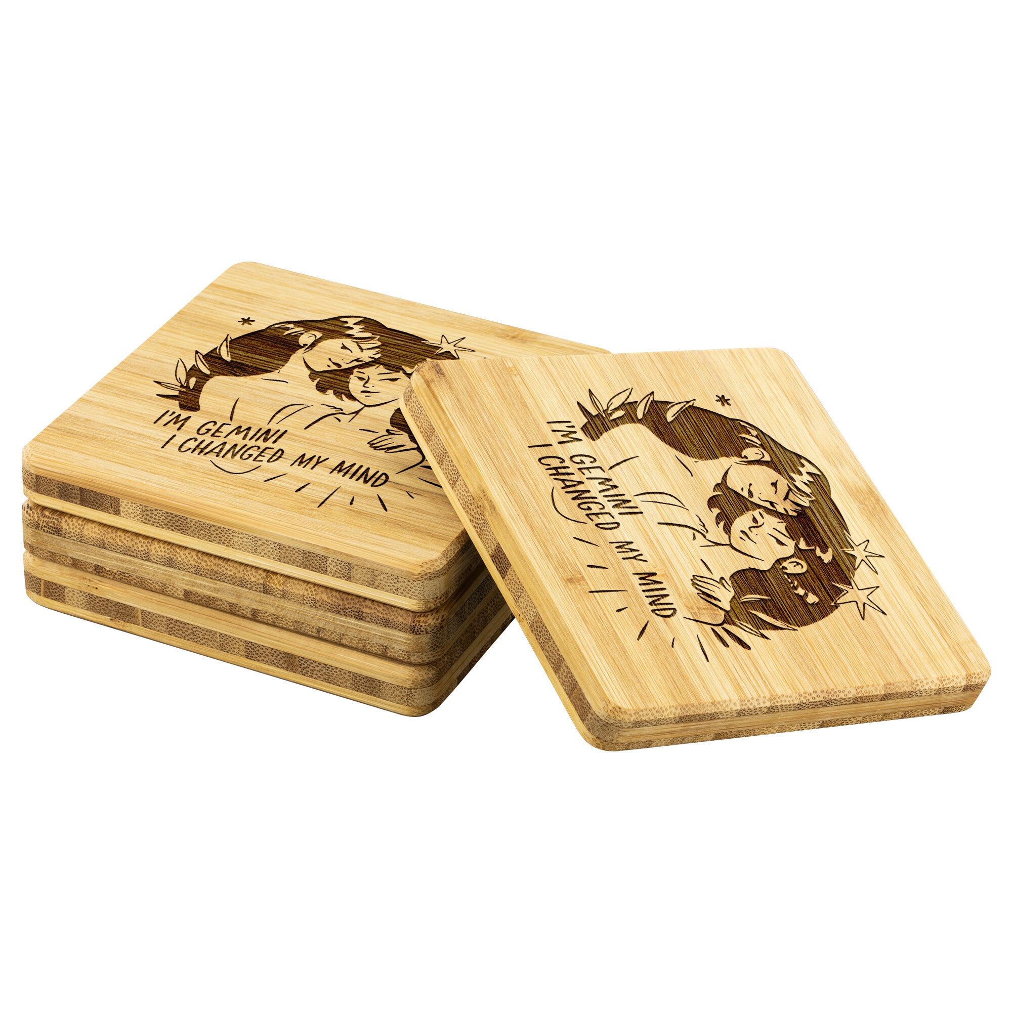 Gemini Bamboo Coaster - 4pc