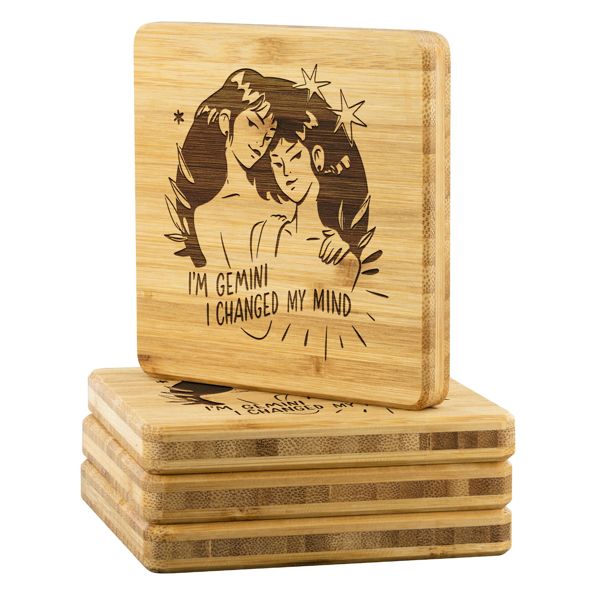 Gemini Bamboo Coaster - 4pc