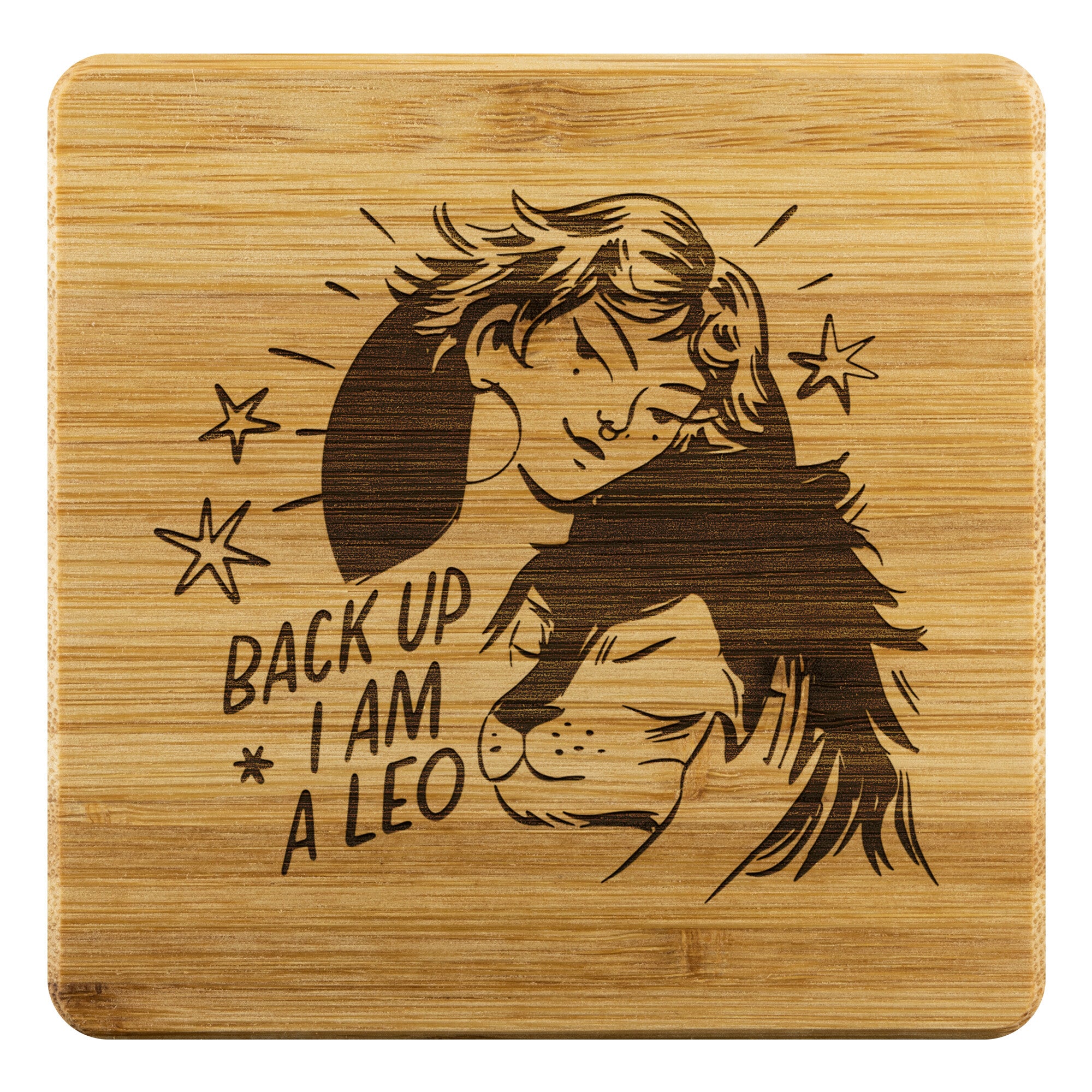 Leo Bamboo Coaster - 4pc
