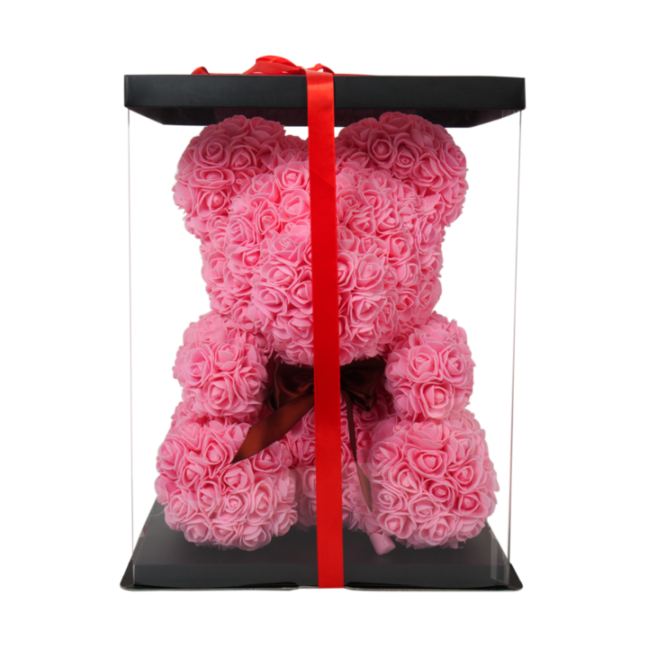 Grande Pink Rose Bear 70cm Tall