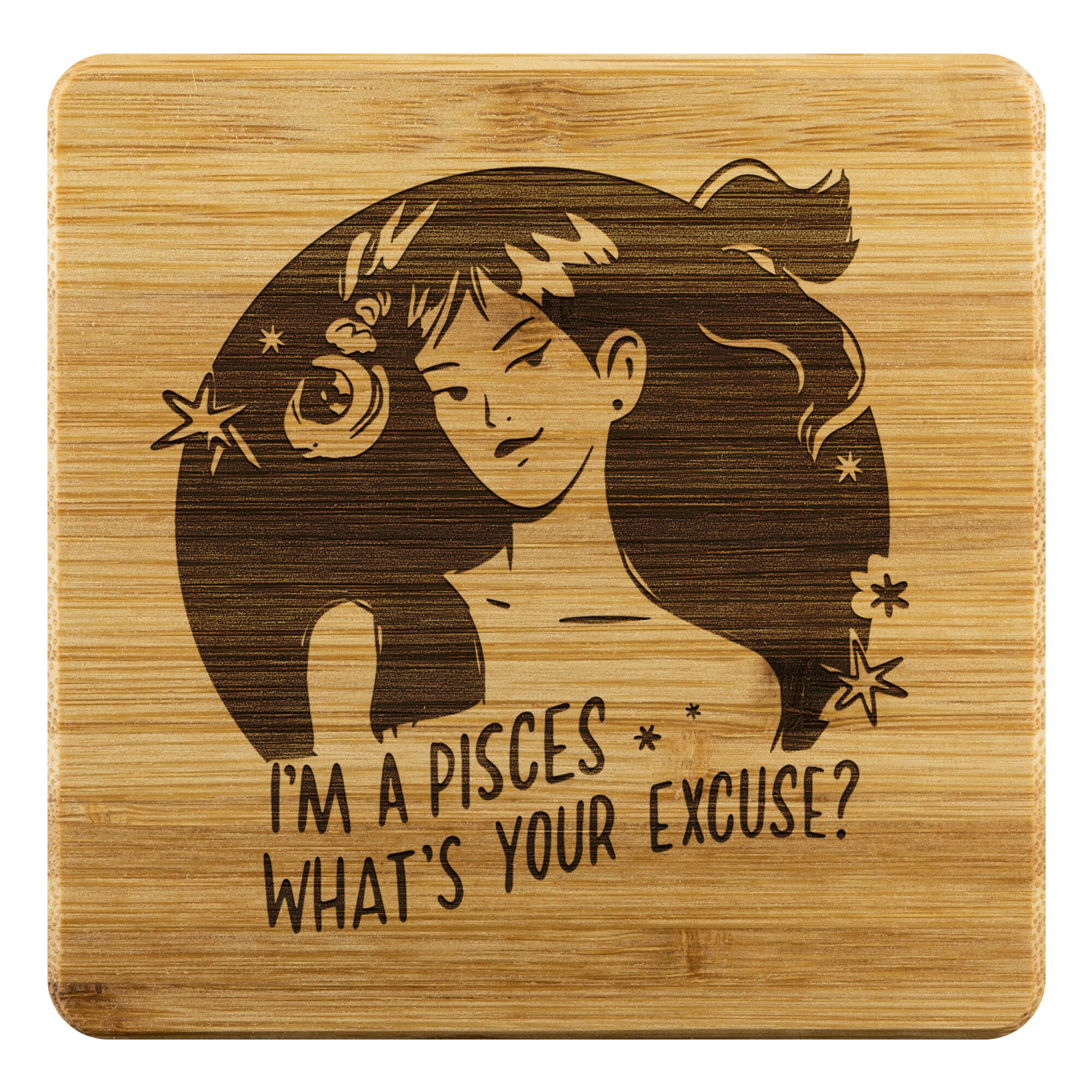 Pisces Bamboo Coaster - 4pc