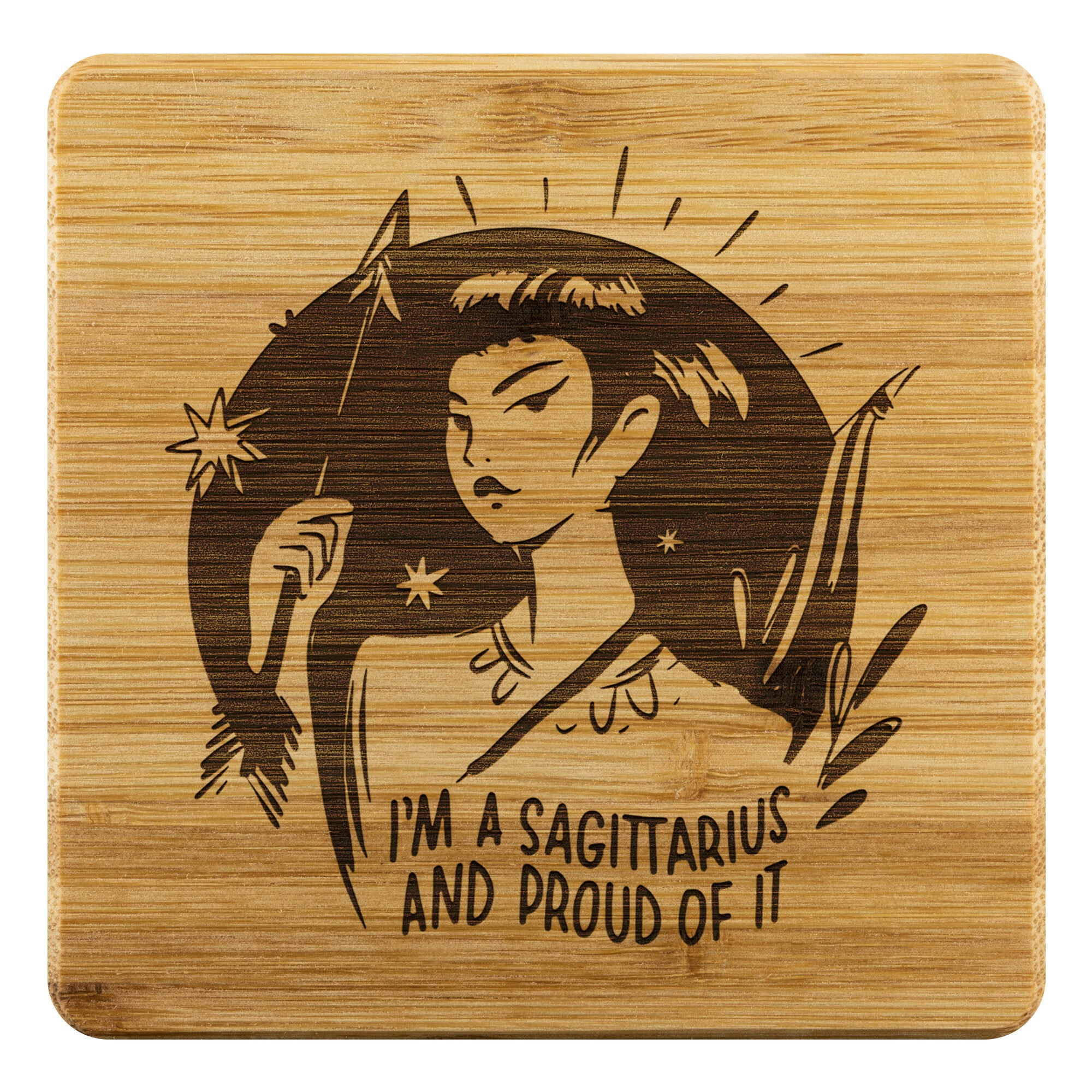 Sagittarius Bamboo Coaster - 4pc