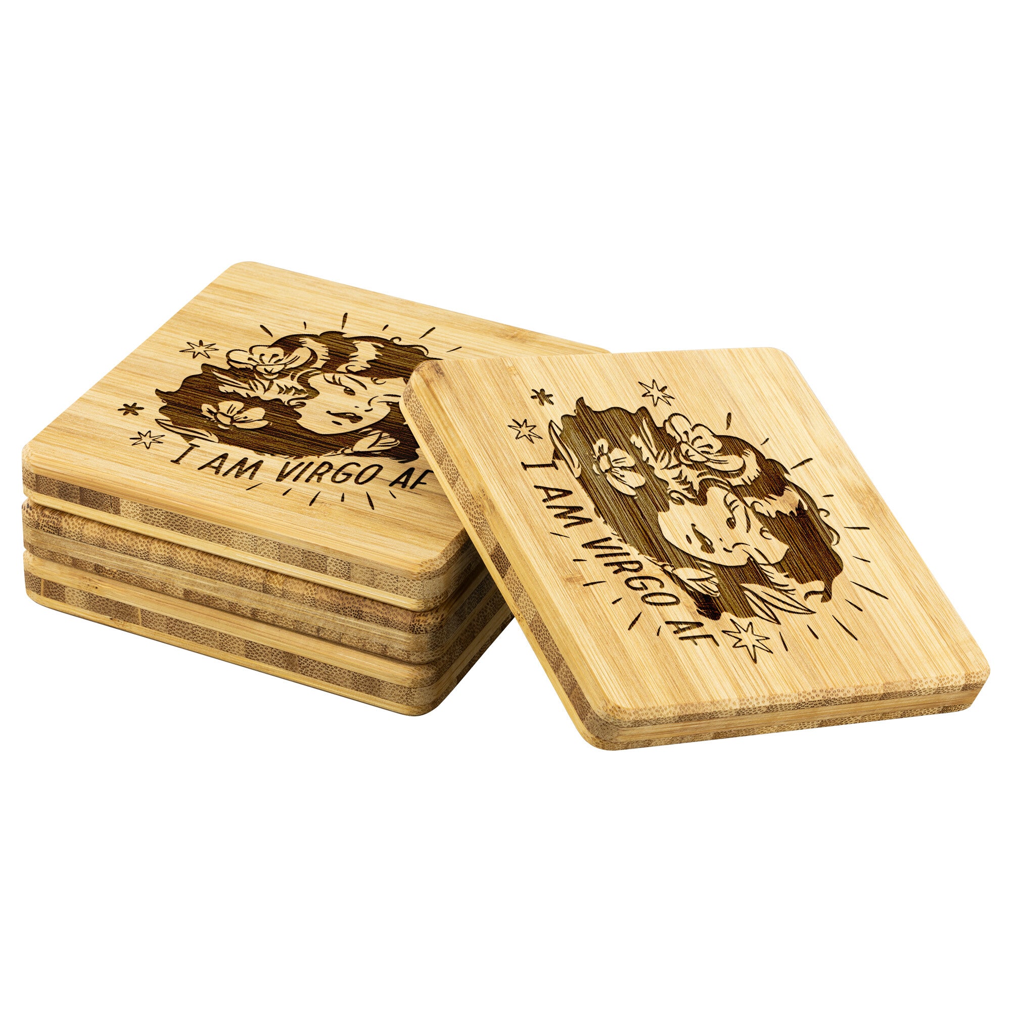 Virgo Bamboo Coaster - 4pc